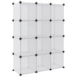 vidaXL Organiseur de rangement en cube avec 12 cubes et portes en PP transparent