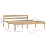vidaXL Cadre de lit Bois de pin massif 140x200 cm