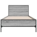 vidaXL Cadre de lit sonoma gris 90x200 cm bois d'ingénierie et métal