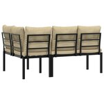 vidaXL Bancs de jardin avec coussins lot de 2 acier enduit de poudre