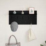 vidaXL Porte-manteau mural avec étagère Montage mural avec stockage Chêne noir 80 x 40 x 12 cm