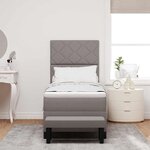 vidaXL Lit à ressorts avec matelas Taupe 80 x 200 cm tissu