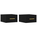 vidaXL Cabinet de chevet 2 Pièces Chêne noir 35 x 35 x 20 cm