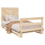 vidaXL Cadre de lit et tête de lit 100x200 cm bois de pin massif