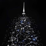 vidaXL Arbre de Noël neigeux avec base de parapluie Noir 140 cm PVC