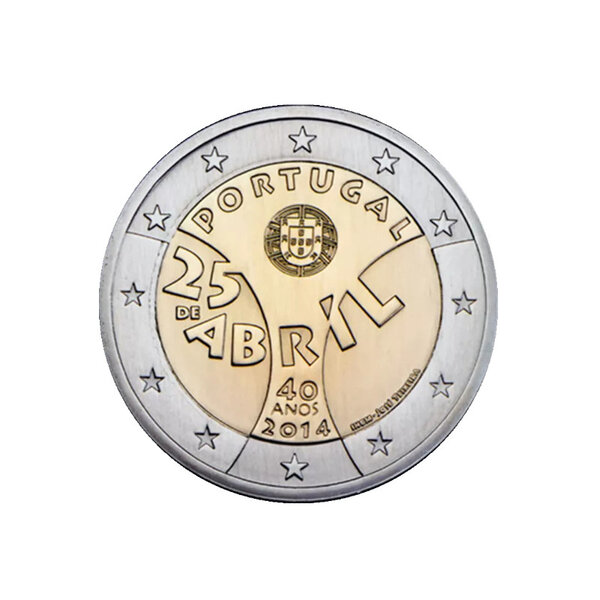 2 euros commémoratif Portugal 2014 - Révolution des illets.