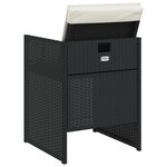 vidaXL Chaises de jardin lot de 4 avec coussins noir résine tressée
