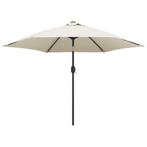 vidaXL Parasol de jardin en porte-à-faux avec LED 3 m blanc sable