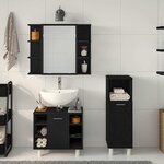 vidaXL Ensemble de mobilier de salle de bain avec étagère 3 Pièces Noir