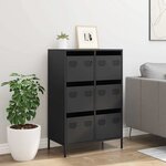 vidaXL Buffet haut noir 68x39x101 5 cm acier