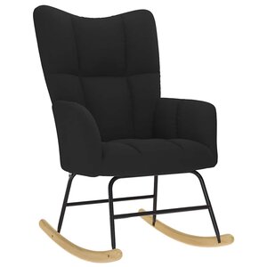 vidaXL Chaise à bascule Noir Tissu