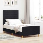 vidaXL Cadre de lit avec tête de lit Noir 80 x 200 cm tissu