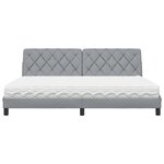 vidaXL Lit avec matelas gris clair 200x200 cm tissu