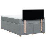 vidaXL Sommier à lattes de lit avec matelas Gris clair 120x200cm Tissu