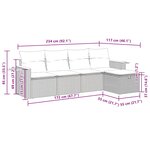 vidaXL Salon de jardin 5 Pièces avec coussins gris résine tressée
