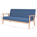 vidaXL Ensemble de canapé 3 Pièces Tissu bleu