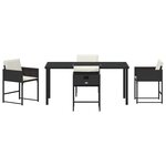 vidaXL Ensemble de salle à manger pour jardin 5 Pièces Noir polyrotin