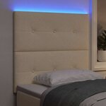vidaXL Tête de Lit LED avec des lumières à LED Crème 100 cm tissu