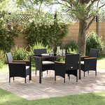 vidaXL Ensemble de salle à manger pour jardin 5 Pièces Noir Poly rotin