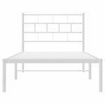 vidaXL Cadre de lit métal sans matelas et tête de lit blanc 100x200 cm