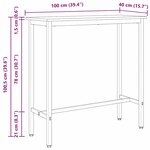 vidaXL table Chêne noir 100 x 40 x 100 5 cm Bois d'ingénierie et acier