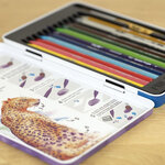 Crayons de couleur aquarellables Boite métallique 12 pièces + 1 pinceau