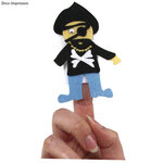 Marionnette à doigt feutrine Pirate 8 5x6 5cm