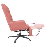 vidaXL Chaise de relaxation avec repose-pied Rose Velours