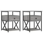 vidaXL Tables de chevet 2 Pièces sonoma gris 40x42x55cm bois d'ingénierie