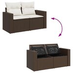 vidaXL Salon de jardin et coussins 11 Pièces marron résine tressée