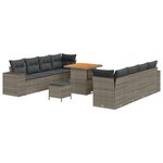 vidaXL Ensemble de canapé de jardin 11 Pièces Gris 80 x 80 x 71 cm