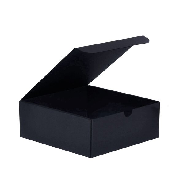 Boîte d'emballage noire carton éco 17.5 x 18.5 x 7 cm