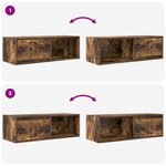vidaXL Meuble TV chêne fumé 80x31x25 5 cm bois d'ingénierie