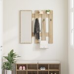 vidaXL Porte-manteau mural Chêne Sonoma 100 x 10 x 100 cm