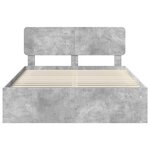 vidaXL Cadre de lit avec tête de lit Béton 160 x 200 cm Pin massif