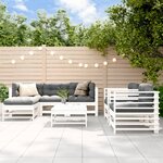vidaXL Salon de jardin 7 Pièces avec coussins blanc bois massif
