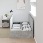 vidaXL Cadre de lit   gris béton  75 x 190 cm en bois d'ingénierie.