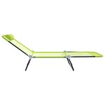vidaXL Chaises longues pliantes 2 Pièces avec appui-tête en Textilène verte