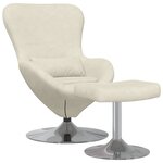 vidaXL Chaise Œuf avec Pouf Crème Velours