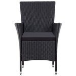 vidaXL Ensemble à manger d'extérieur 9Pièces coussins résine tressée noir