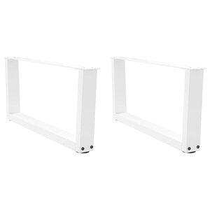 vidaXL Pieds de table basse en forme de V  2 pièces  blanc  70 x (30-31 3) cm  acier