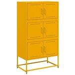 vidaXL Buffet jaune moutarde 68 5x38 5x123 5 cm acier