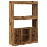 vidaXL Buffet haut vieux bois 92x33x140 cm bois d'ingénierie