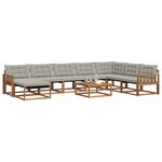 vidaXL Ensemble de canapés d'extérieur 9 Pièces Gris Naturel et Clair