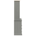 vidaXL Buffet haut VIGO gris 80x40x176 cm bois massif de pin