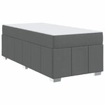 vidaXL Cadre de lit avec matelas Gris foncé 90 x 190 cm tissu
