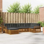 vidaXL Ensemble de canapés d'extérieur 6 Pièces Naturel et Anthracite