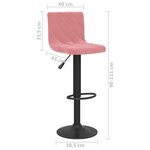 Vidaxl tabourets de bar 2 pcs rose velours