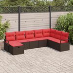 vidaXL Ensemble de Canapés avec coussin avec stockage Marron polyrotin