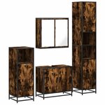 vidaXL Ensemble meubles salle de bain 4 Pièces chêne fumé bois ingénierie